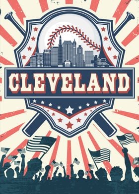 Cleveland Baseball Skyline