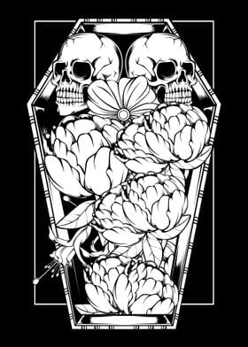 Grave Roses Occult Skull