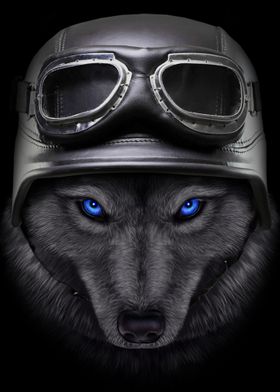 Biker Black Wolf