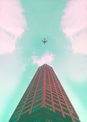 a plane in the sky