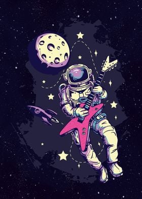 Astronaut with guitar