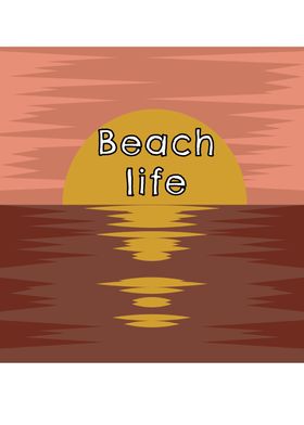 Beach Life Retro Sunset