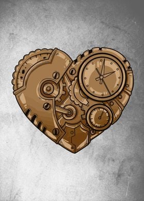 Steampunk heart metal