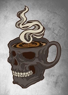 Skull cup of coffee