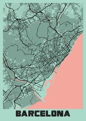 Barcelona Peony City Map