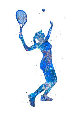 Tennis player blue art