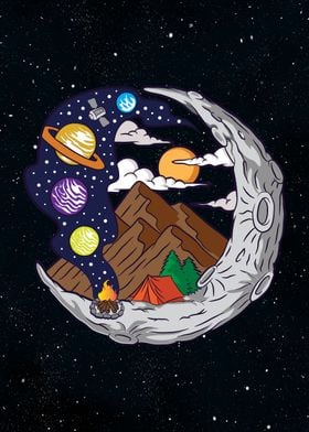 Moon campers motif