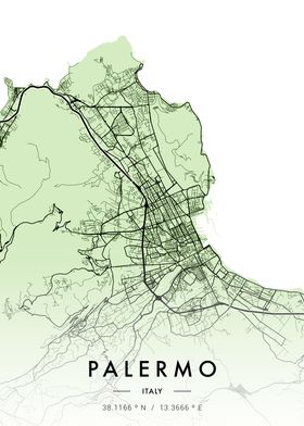 Palermo City Map Green