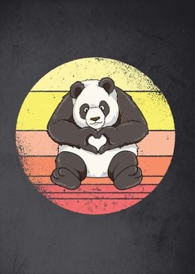 Panda heart hand sign