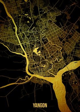 Yangon gold map