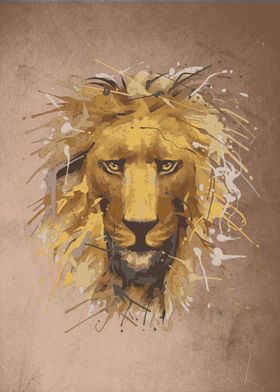 Watercolor lion