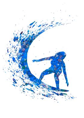 Surfing blue art