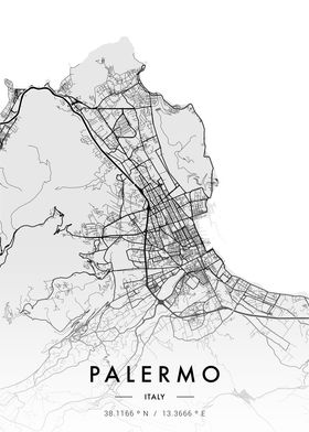 Palermo City Map White