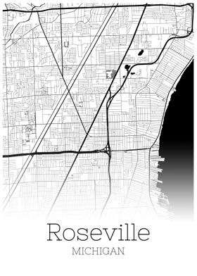 Roseville Michigan map