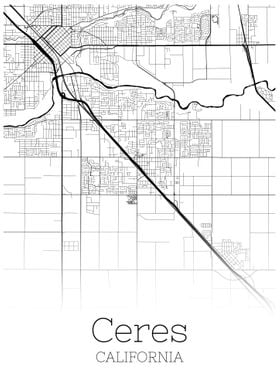 Ceres California city map