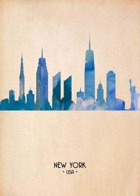 New York Blue Skyline 