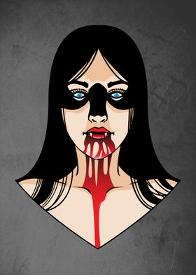 Vampire Lady with blood