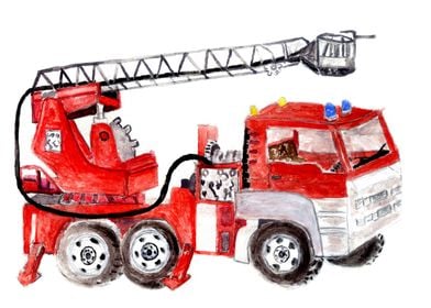 Red fire truck drawing