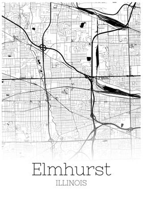 Elmhurst Illinois city map