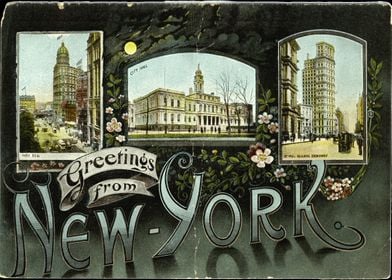Old New York City Postcard