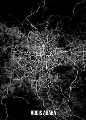 Addis Ababa dark map