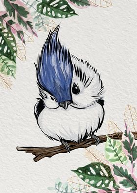 Watercolor baby Bird