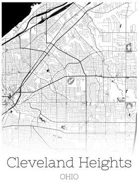 Cleveland Heighta Ohio map