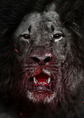 hunter black wild lion