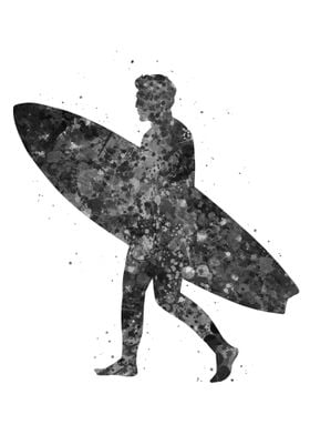 Surfing man