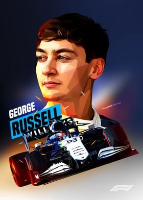 George Russell Low Poly