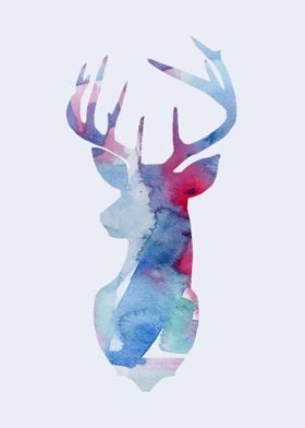 Watercolor Deer Minimalist