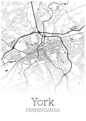 York Pennsylvania city map