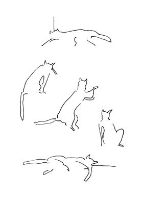 Silhouettes Of Cats II