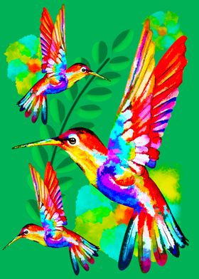 Hummingbird Watercolor Art