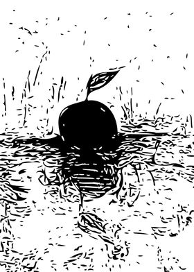 Black and white apple