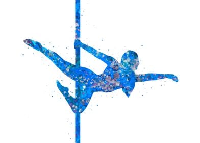 Pole dance blue art
