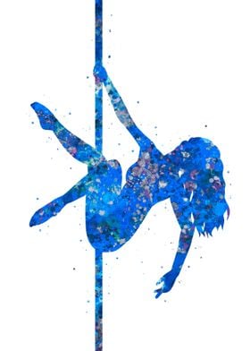 Pole dancer blue art