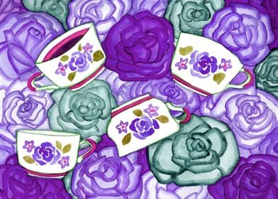 Cups and Roses Purple