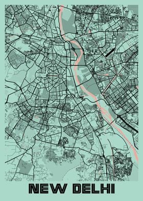 New Delhi Peony City Map