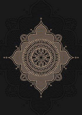 Mandala Line Art White