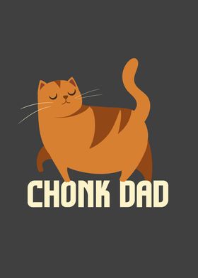 Chonk Cat Dad Funny Retro