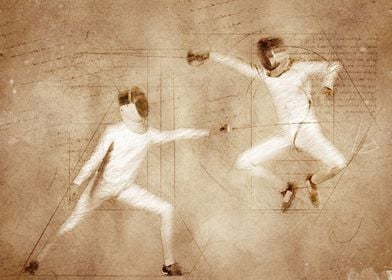 Fencing sport art