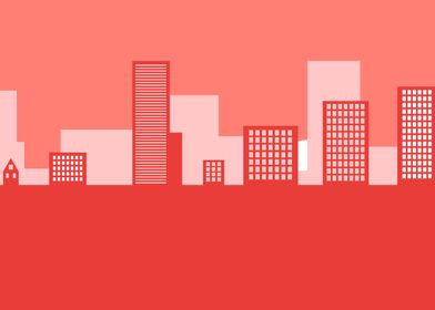 Red minimal city