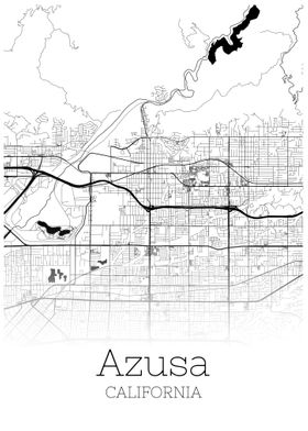 Azusa California city map