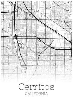 Cerritos California map 