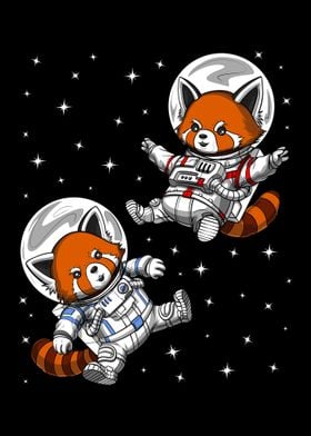 Red Panda Bear Astronauts