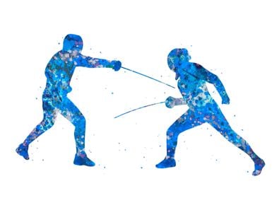 Fencing blue art