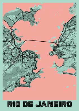 Rio De Janeiro Peony Map