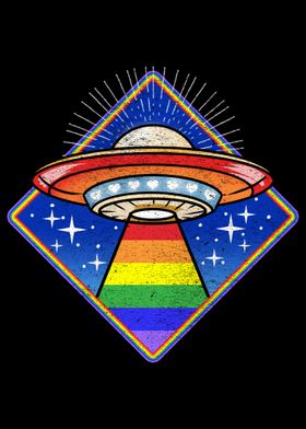 Rainbow Ufo LGBT Pride