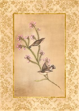 Antique Birds and Flowers 